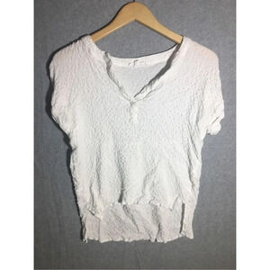 Womens Jane and Delancey Blouse Textured White Boho Beachy High Low